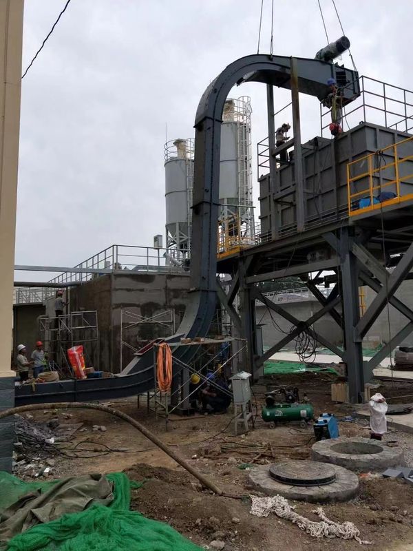S形刮板输送机在山东污水处理厂安装调试成功