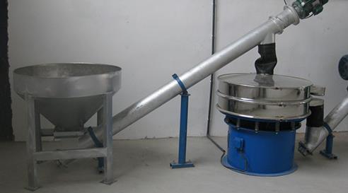 山东某淀粉厂家定制的配套振动筛筛分输送系统，使用效果良好！