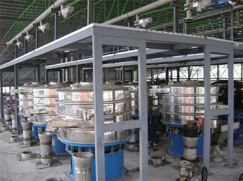 浙江某电池企业10台3层旋振筛客户使用设备现场